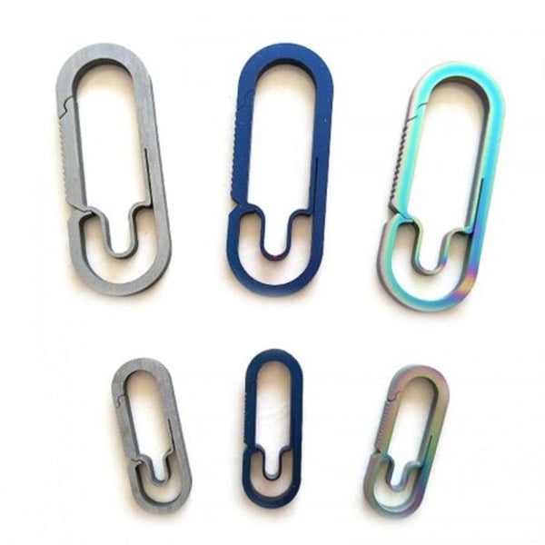 Titanium Keychain Car Waist Metal Quickdraw Silver Keyrings