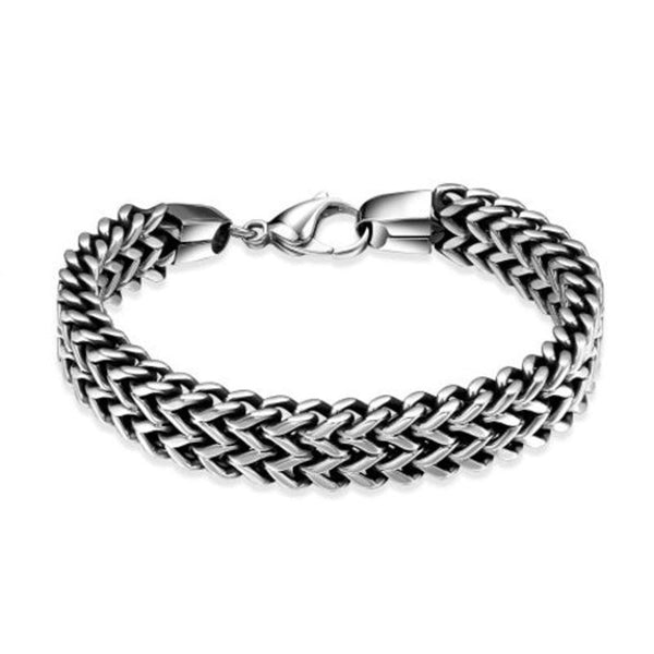 Veile Studios Titanium Steel Double Herringbone Bracelet Silver Bracelets