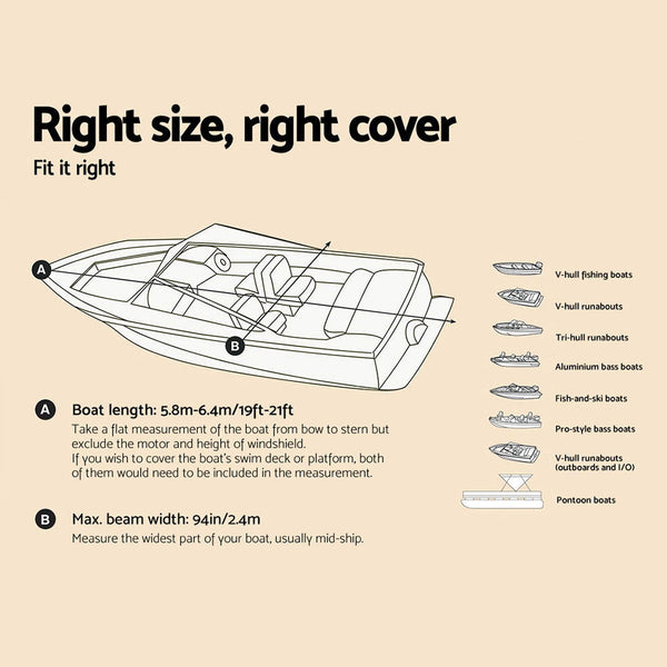 19 21Ft Waterproof Boat Cover Boat Covers