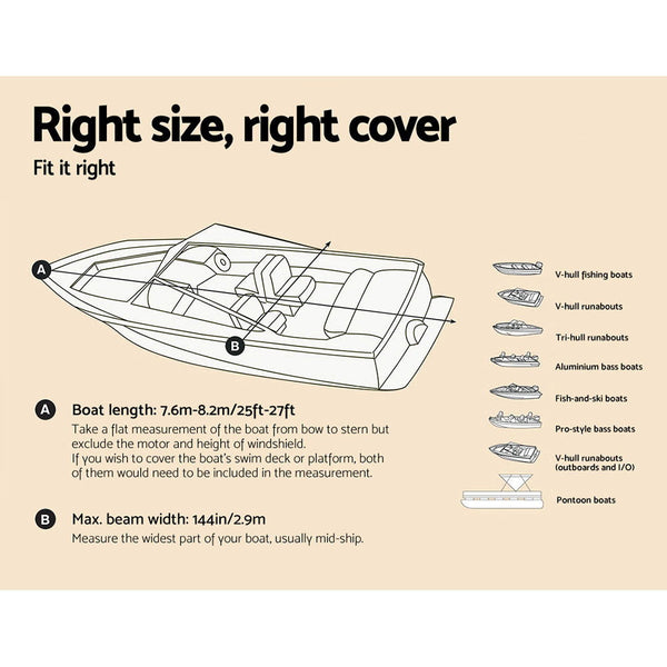 25 27Ft Waterproof Boat Cover Boat Covers