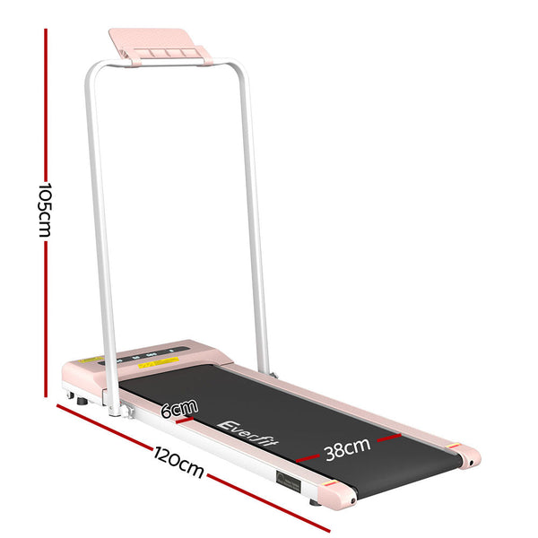 Everfit Treadmill Electric Walking Pad Home Gym Office Fitness 380Mm Pink Treadmills
