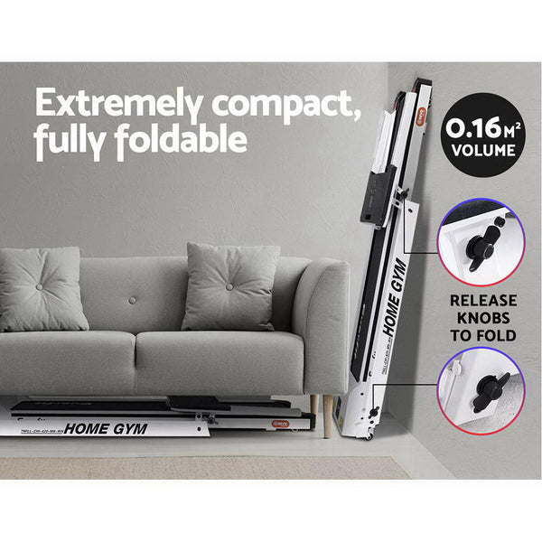 Everfit Electric Treadmill Home Gym Exercise Running Machine Fitness Equipment Compact Fully Foldable 420Mm Belt White Treadmills