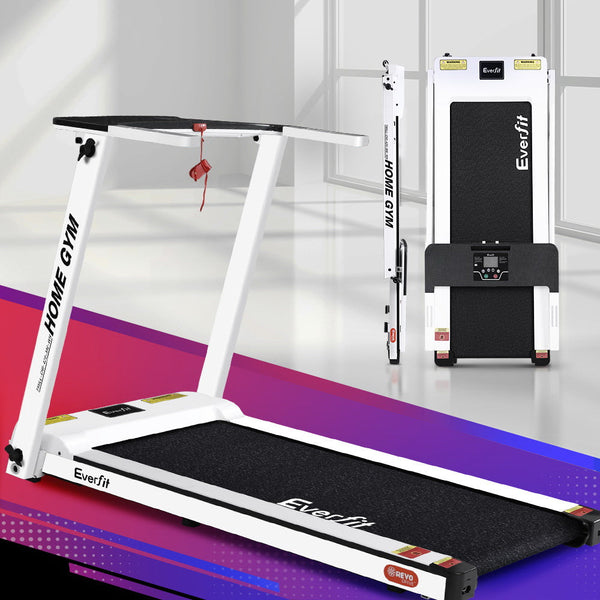 Everfit Electric Treadmill Home Gym Exercise Running Machine Fitness Equipment Compact Fully Foldable 420Mm Belt White Treadmills