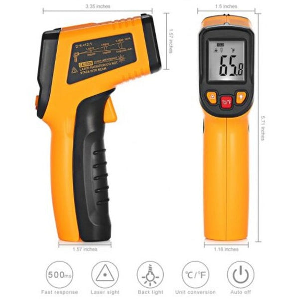 Handheld Non Contact Infrared Thermometer Digital Lcd Laser Temperature Meter Gun Thermometers