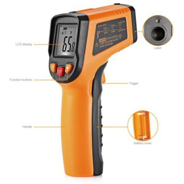 Handheld Non Contact Infrared Thermometer Digital Lcd Laser Temperature Meter Gun Thermometers