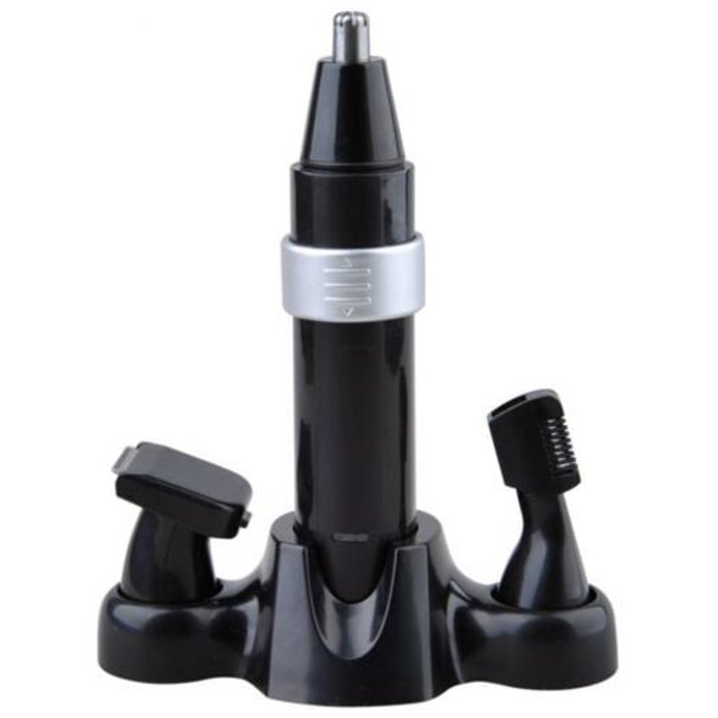 Rechargeable 3 In1 Nose Trimmer Men's Personal Grooming Kit Hair Removal Face Eyebrow Ear Black And Silver Clippers & Trimmers