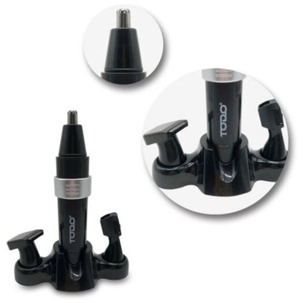 Rechargeable 3 In1 Nose Trimmer Men's Personal Grooming Kit Hair Removal Face Eyebrow Ear Black And Silver Clippers & Trimmers