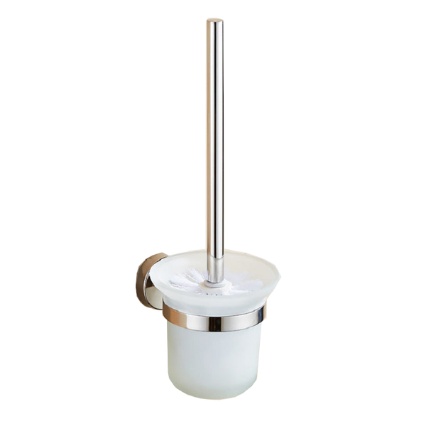 Toilet Brush Holder Wall Mount Rustproof Frosted Glass For Bathroom Toilet Brushes & Holders