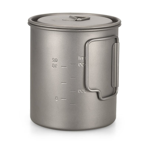 Ultralight 750Ml Titanium Cup Outdoor Portable Camping Picnic Water Mug With Foldable Handle Camping Cookware