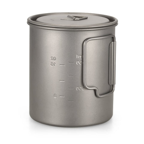 Ultralight 750Ml Titanium Cup Outdoor Portable Camping Picnic Water Mug With Foldable Handle Camping Cookware