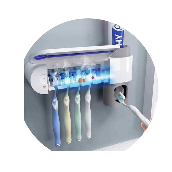 Toothbrush Holders 3 In 1 Uv Sterilizer Automatic Toothpaste Squeezer Tumblers & Toothbrush Holders