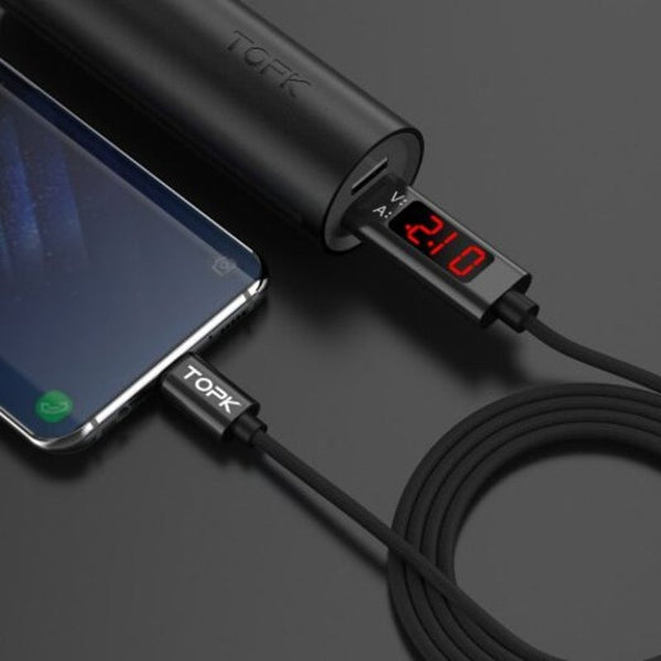 Ac27 Voltage And Current Display Fast Charging Type Cable Forxiaomi Huawei Red 1M