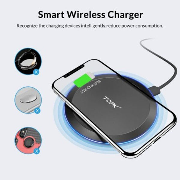 B46w 10W Wireless Charger For Iphone Fast Charging Fors8 S9 Note Phone Pad Black Universal