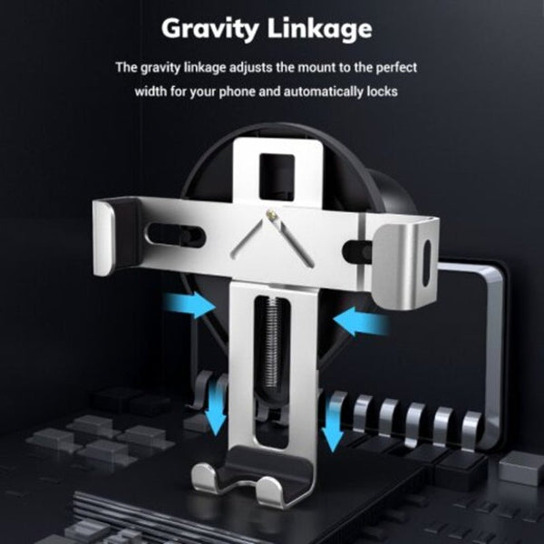 D17 Car Phone Holder Gravity Air Vent Mount Mobile Stand For Iphonexiaomi Huawei Sliver