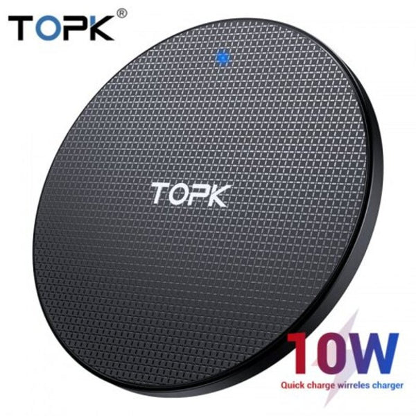 Wireless Charger For Iphone Xs Max 10W Fast Charging Pad Samsung Note 9 8 S10 Plus Black Chargers & Cradles