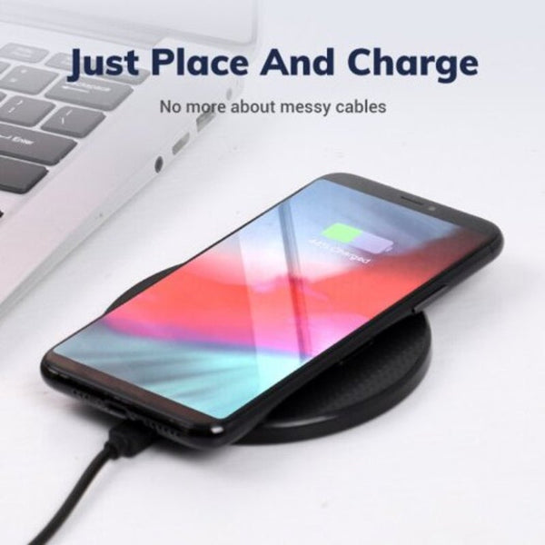 Wireless Charger For Iphone Xs Max 10W Fast Charging Pad Samsung Note 9 8 S10 Plus Black Chargers & Cradles