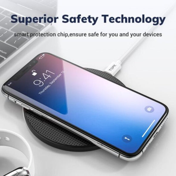 Wireless Charger For Iphone Xs Max 10W Fast Charging Pad Samsung Note 9 8 S10 Plus Black Chargers & Cradles