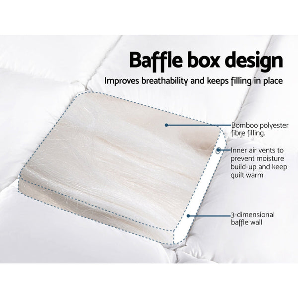 Giselle Bedding Double Mattress Topper Bamboo Fibre Pillowtop Protector