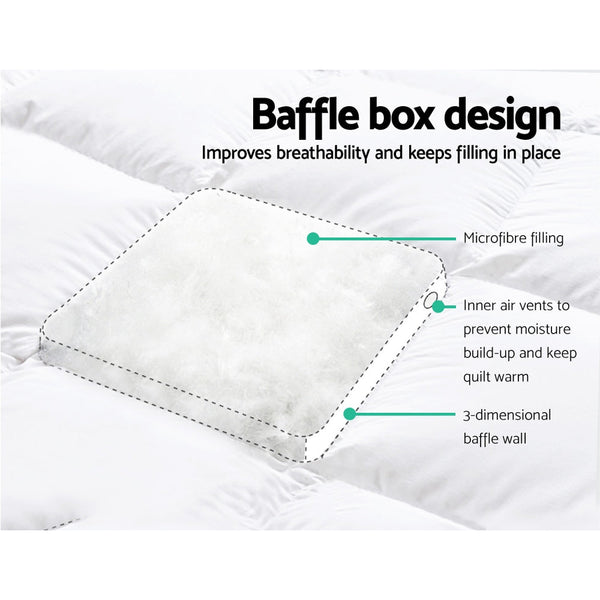Giselle Bedding King Single Mattress Topper Pillowtop 1000Gsm Microfibre Filling Protector
