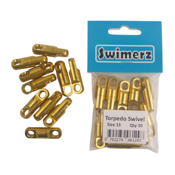 Swimerz Heavy Duty Torpedo Swivels Size 13 10 Pack Swivels & Snaps