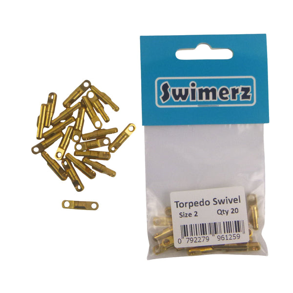 Swimerz Heavy Duty Torpedo Swivels Size 2 20 Pack Hooks
