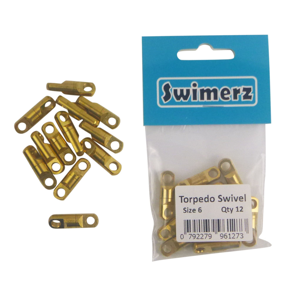 Swimerz Heavy Duty Torpedo Swivels Size 6 12 Pack Hooks