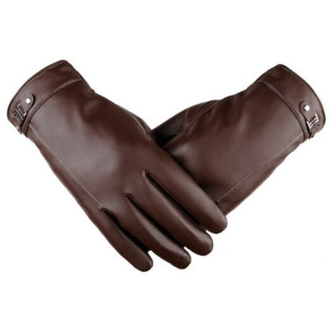 Touch Screen Men's Winter Leather Gloves Warm Cashmere And Thick Fashion Outdoor Cotton Brown 21Cm9cm24.5Cm