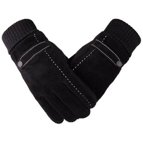 Touch Screen Pigskin Gloves Cycling Motorcycle Winter Warm Black