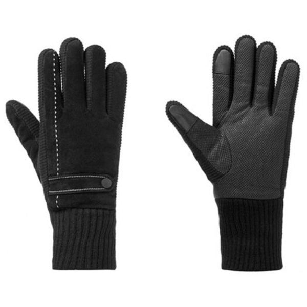 Touch Screen Pigskin Gloves Cycling Motorcycle Winter Warm Black