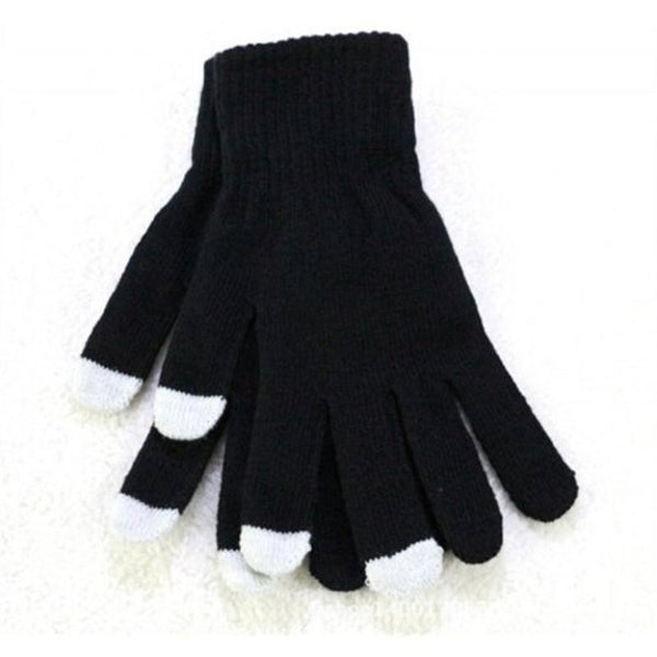 Touch Screen Winter Warm Gloves Solid Color Warmer Smartphone For Women Black