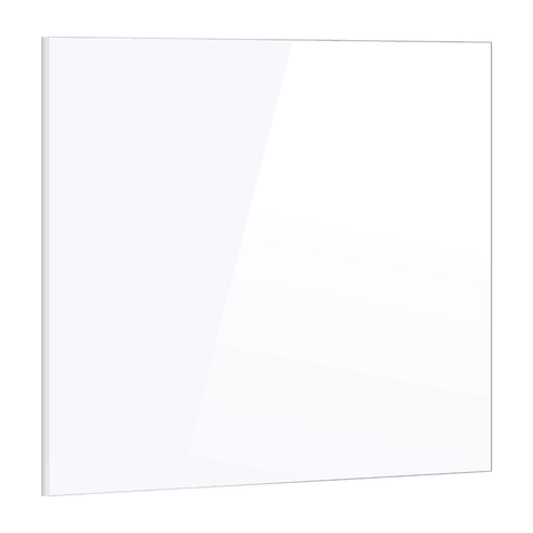 Della Francesca Toughened 90Cm X 75Cm White Glass Kitchen Splashback Kitchen Splashbacks