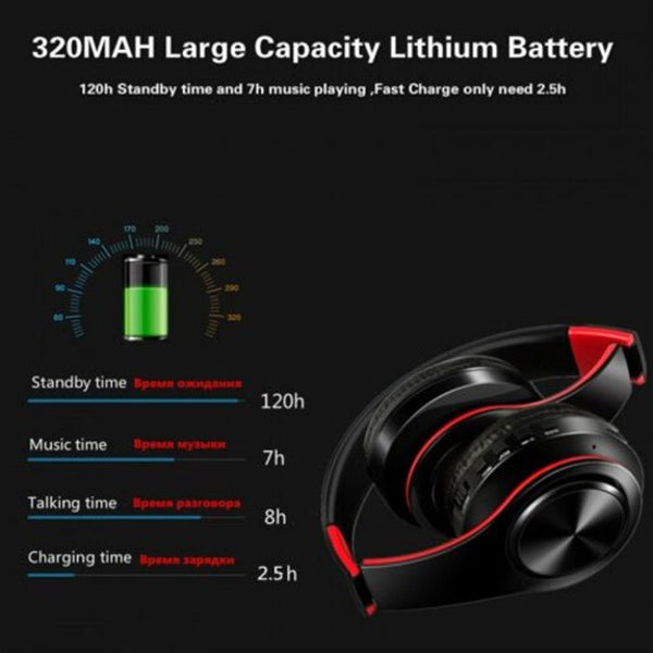 Wireless Headphones Bluetooth Headset Foldable Earphones With Mic For Pc Phone White Pink Headsets