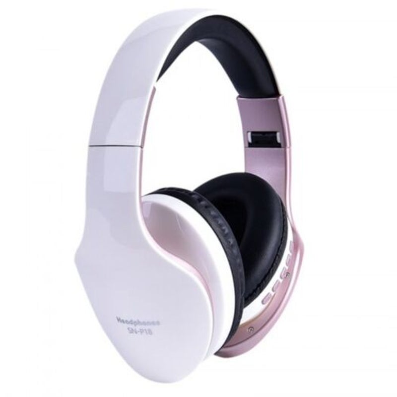 Wireless Bluetooth Headset Stereo Gaming Earphones With Mic For Pc Phone White Headphones
