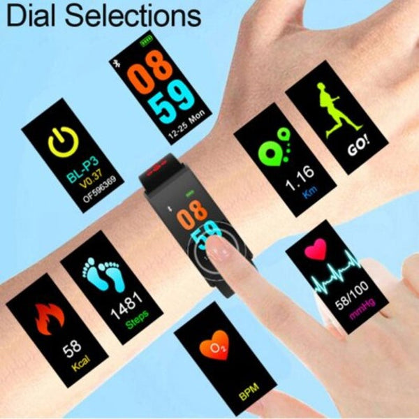 Smart Watches X20 Smart Band Fitness Tracker Bracelet Watch Color Screen Waterproof Sport Blue