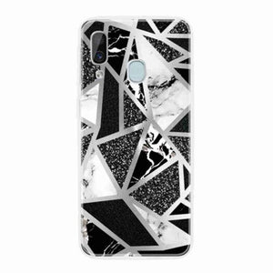 Tpu Geometric Marble Painted Phone Case For Samsung Galaxy A40 Multi H