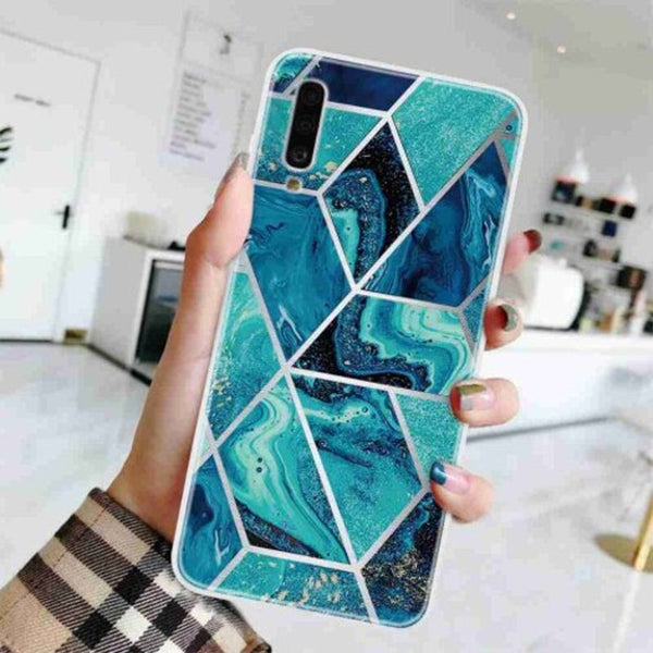 Tpu Geometric Marble Painted Phone Case For Samsung Galaxy A70 / 2019 Multi