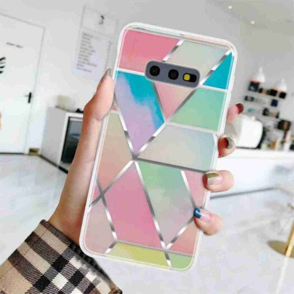 Tpu Geometric Marble Painted Phone Case For Samsung Galaxy S10e / Lite Multi B
