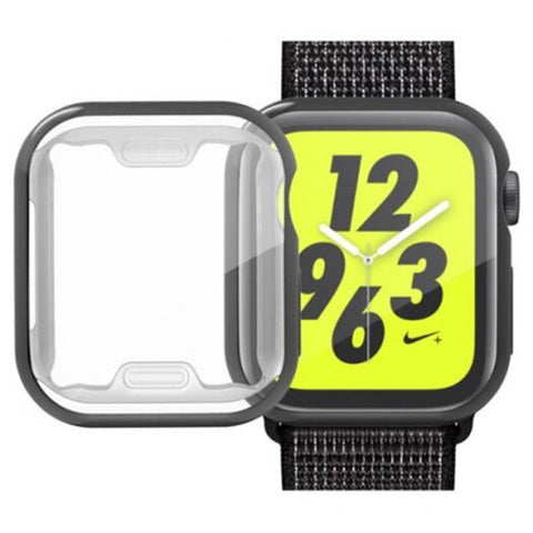 Protective Silicone Ultra Thin Plating Cover Case For Apple Watch Series 4 Black 44Mm