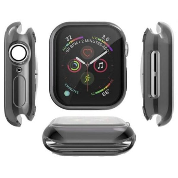 Protective Silicone Ultra Thin Plating Cover Case For Apple Watch Series 4 Black 44Mm