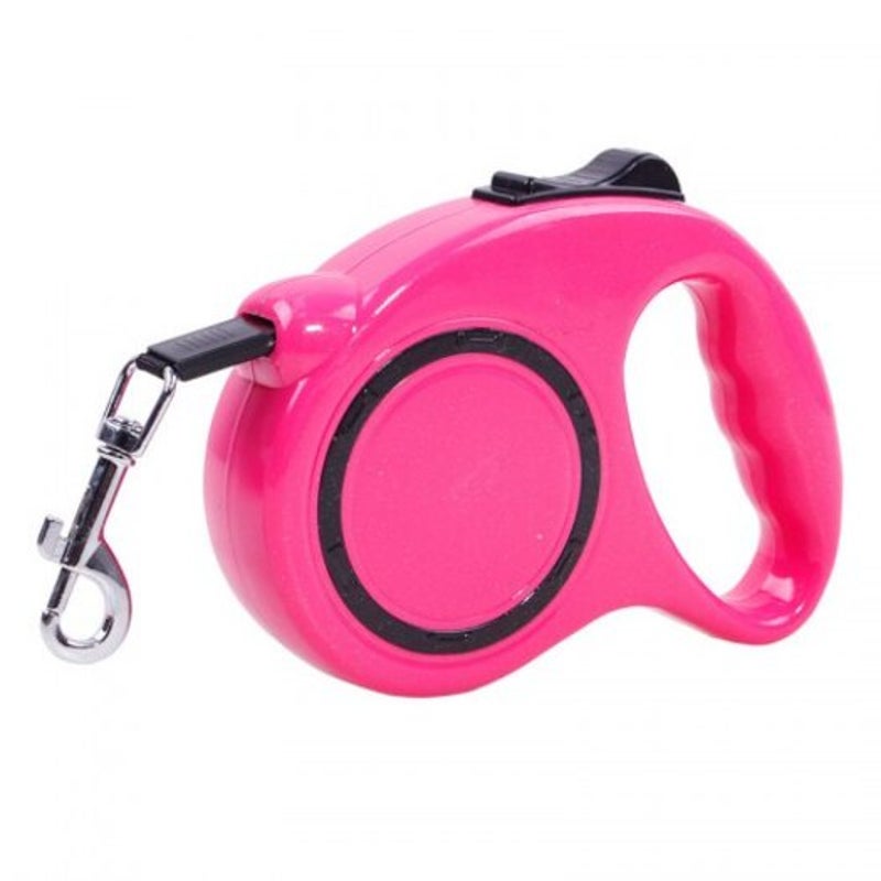 Traction Belt With Automatic Telescopic Rope Portable Pet Dog Supplies Rose Red