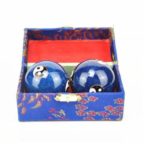 Traditional Chinese Exercise Stress Message Balls With Chime Improve Joints Blue Other Natural Remedies