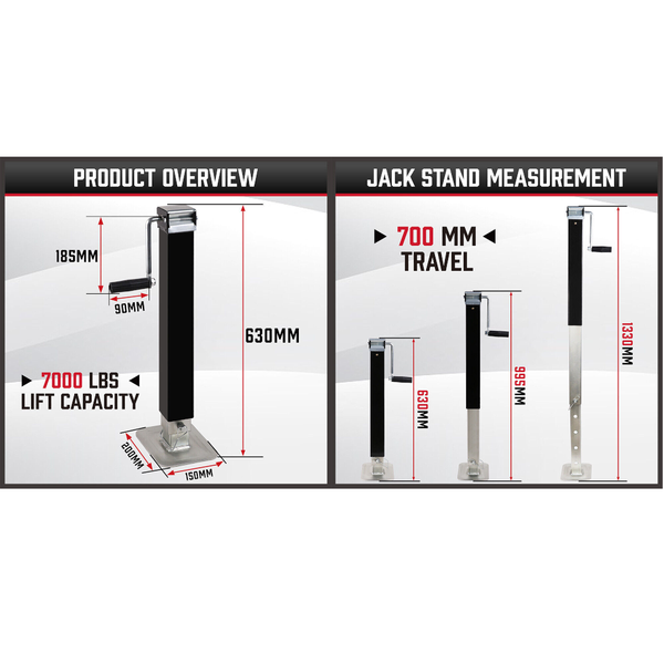 Sedy Trailer Canopy Jack Stand 3175Kg 7000Lbs Heavy Duty Stabilizer Legs Trailer Parts