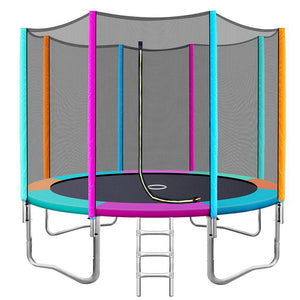 Everfit 10Ft Trampoline Round Trampolines Kids Safety Net Enclosure Pad Outdoor Gift Multi-Coloured