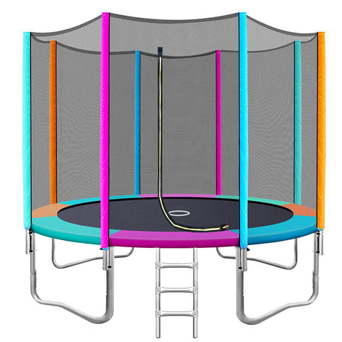 Everfit 10Ft Trampoline Round Trampolines Kids Safety Net Enclosure Pad Outdoor Gift Multi-Coloured