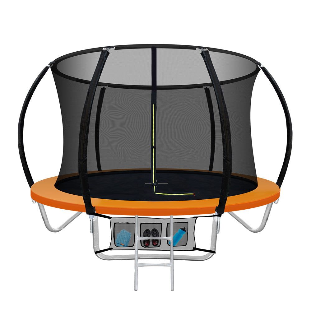 Everfit 8Ft Trampoline Round Kids Present Gift Enclosure Safety Net Pad Outdoor Orange Trampolines