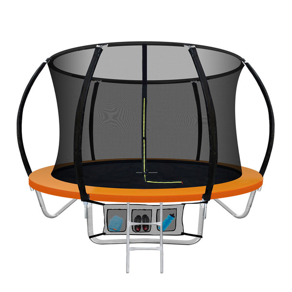 Everfit 8Ft Trampoline Round Kids Present Gift Enclosure Safety Net Pad Outdoor Orange Trampolines