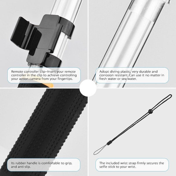 Transparent Float Extension Pole Floaty Floating Extendable Selfie Stick 1 Selfie Sticks