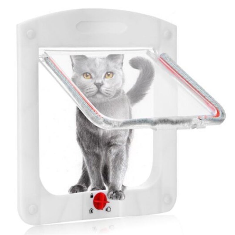 Transparent Pet Dog Door Household Cat Gate Lockable Security Entrance Glass Doors & Flaps