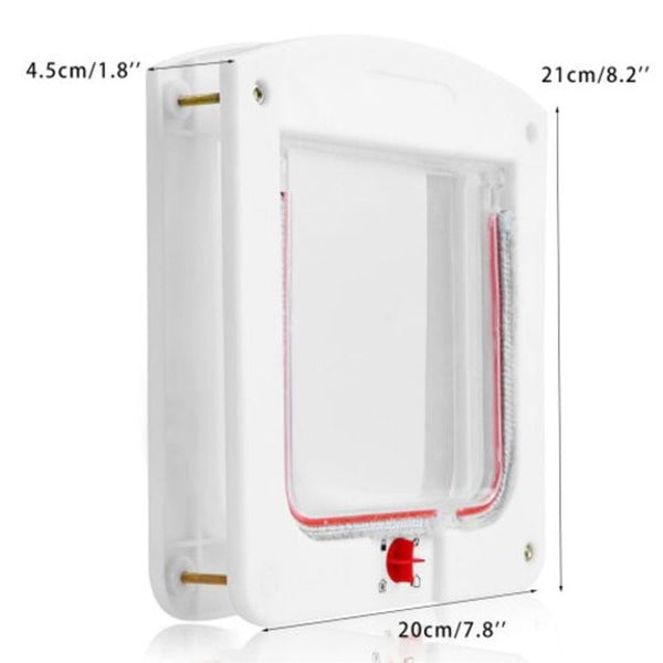 Transparent Pet Dog Door Household Cat Gate Lockable Security Entrance Glass Doors & Flaps