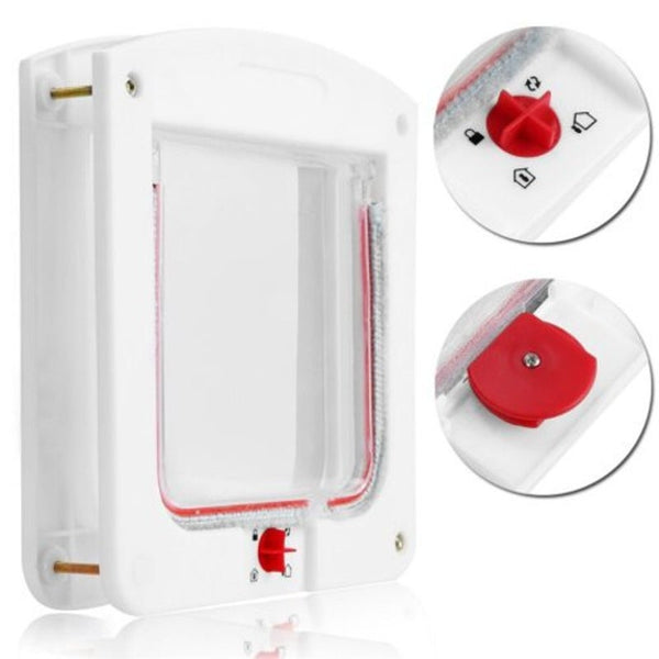 Transparent Pet Dog Door Household Cat Gate Lockable Security Entrance Glass Doors & Flaps